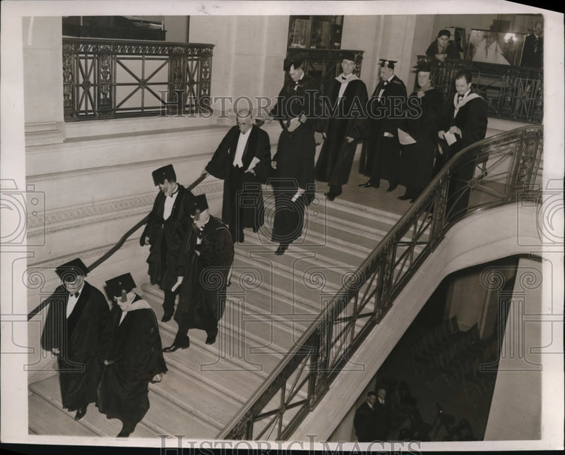 Load image into Gallery viewer, 1938 Press Photo Group of Scientists Conferred Honorary Degrees of Doctor of

