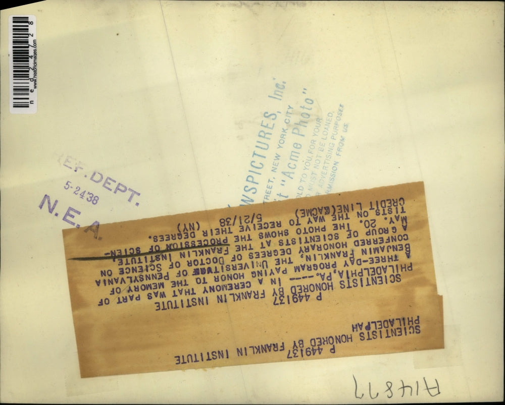 1938 Press Photo Group of Scientists Conferred Honorary Degrees of Doctor of