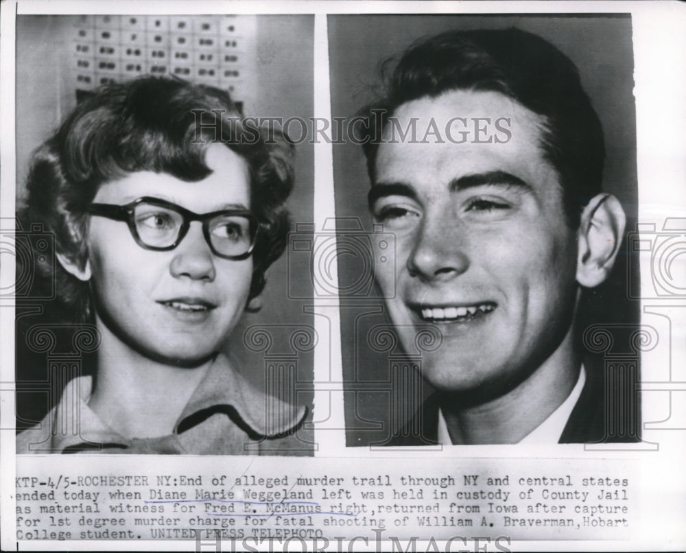 1953 Press Photo End of alleged murder trail through NY and central