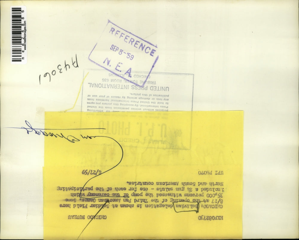 1959 Press Photo Bolivian delegation at opening of Third Pan American Camps