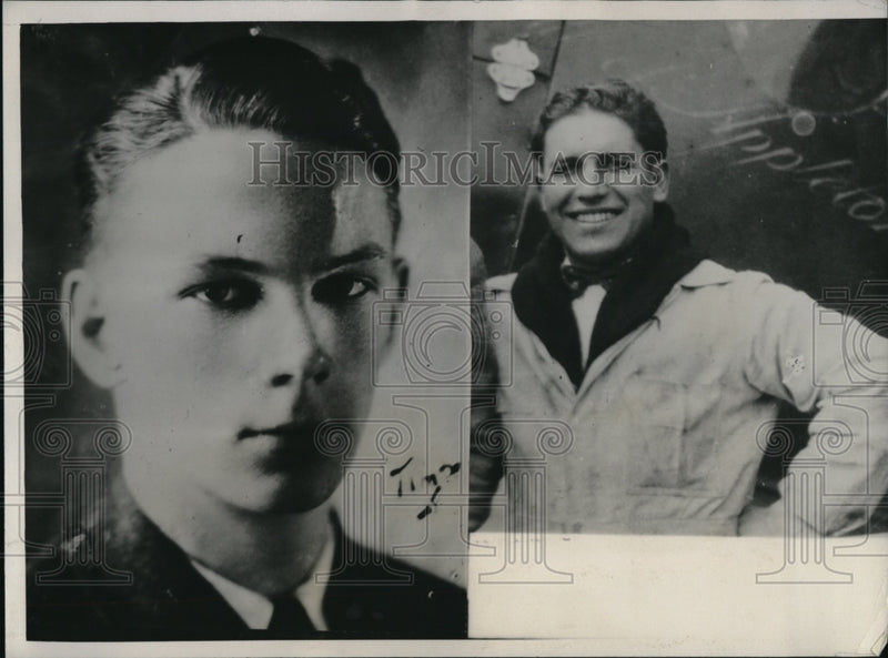 Load image into Gallery viewer, 1933 Press Photo James Gillette and Peter Keller, Pilot and Mechanic, Dead After
