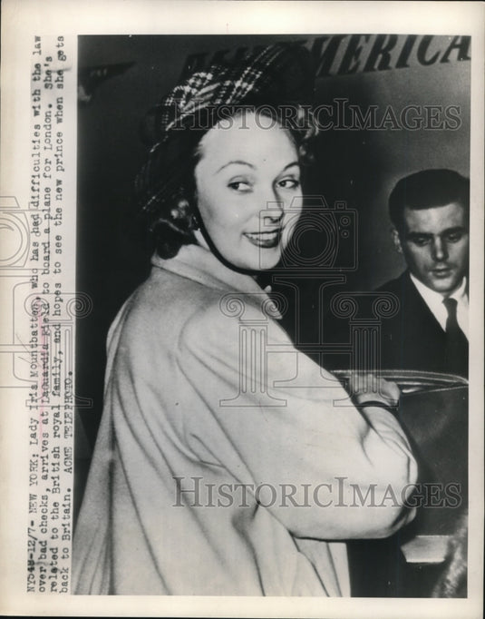 1948 Press Photo New York Iris Mountbattan LaQuardia Field London British Royal