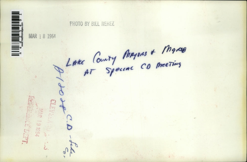 1964 Press Photo Lake Count Mayors At Special Meeting