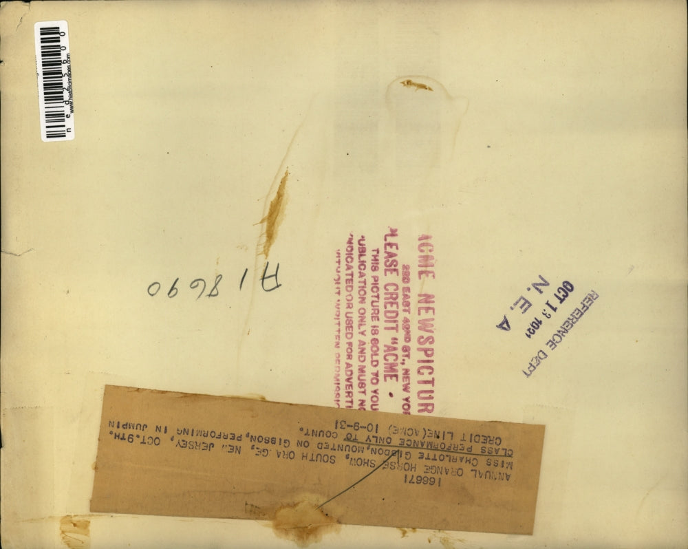 1931 Press Photo Miss Charlotte Gibdon Performing In Jumping Class