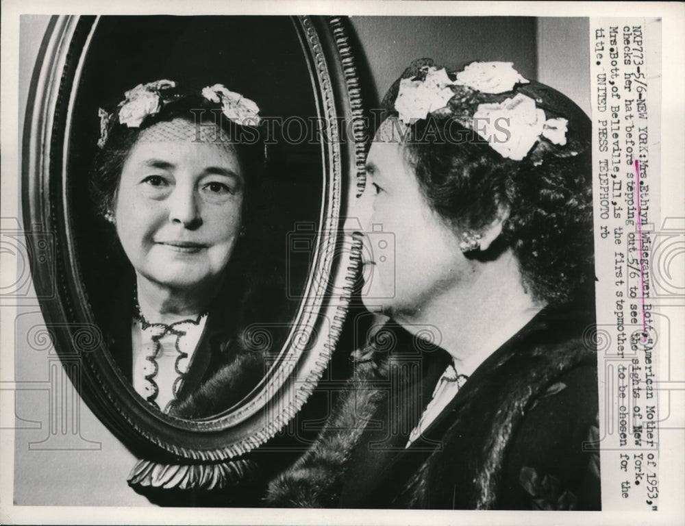 1953 Press Photo New York Mrs Ethlyn Wisegarver Bott American Mother of 1953