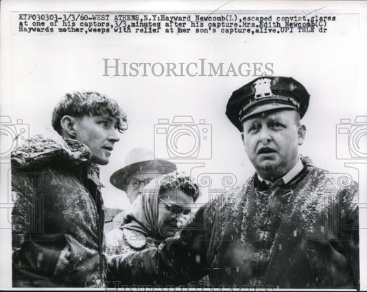 1960 Press Photo Hayward Newcomb, escaped convict. Mrs Edith Newcomb,