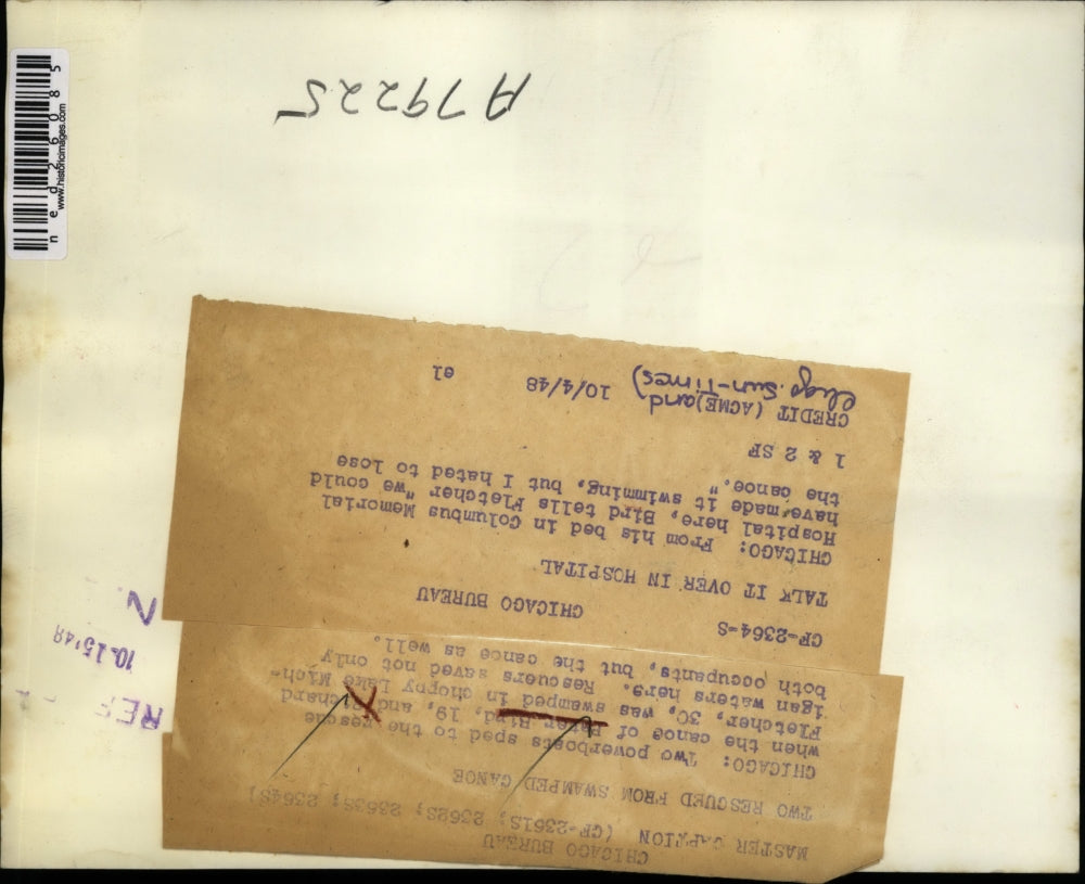 1948 Press Photo Pater Bird And Richard Fletcher Get Saved From River