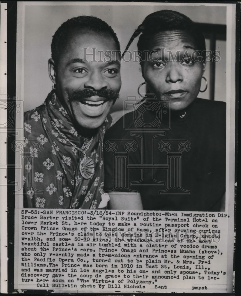 1954 Press Photo San Francisco When immigration Director Bruce Barber visited