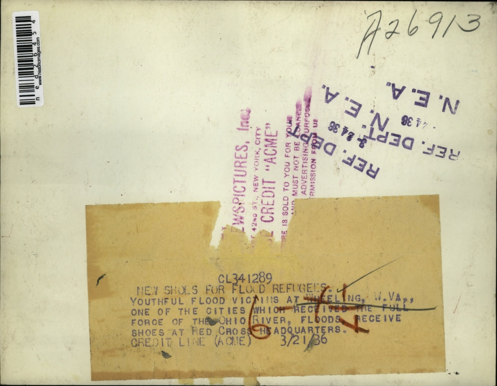 1936 Press Photo Youthful victims After Flooding on Wheeling Island, West