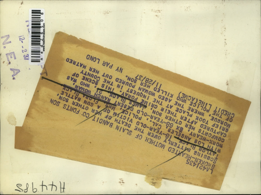 1937 Press Photo Taylor Black Son Killed Los Angeles California Flora James