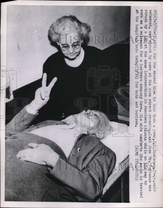 1951 Press Photo J.L. Buchanan Was Struck By Cars At The Same Street Crossing