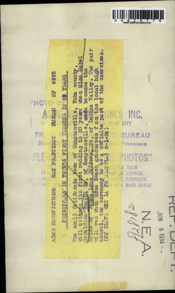 1934 Press Photo James Jeffery,24 Will Marry Mabel Beach 16