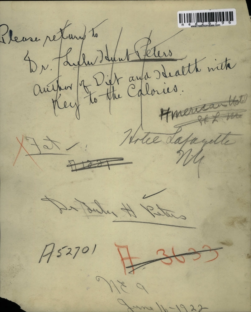 1922 Press Photo Dr. Lulu H. Peters