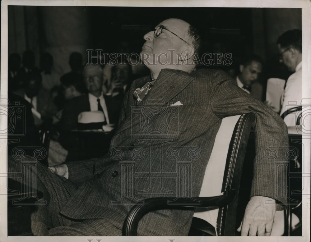 1937 Press Photo Tom Girdler testifies at Senate Post Office Committee Hearing