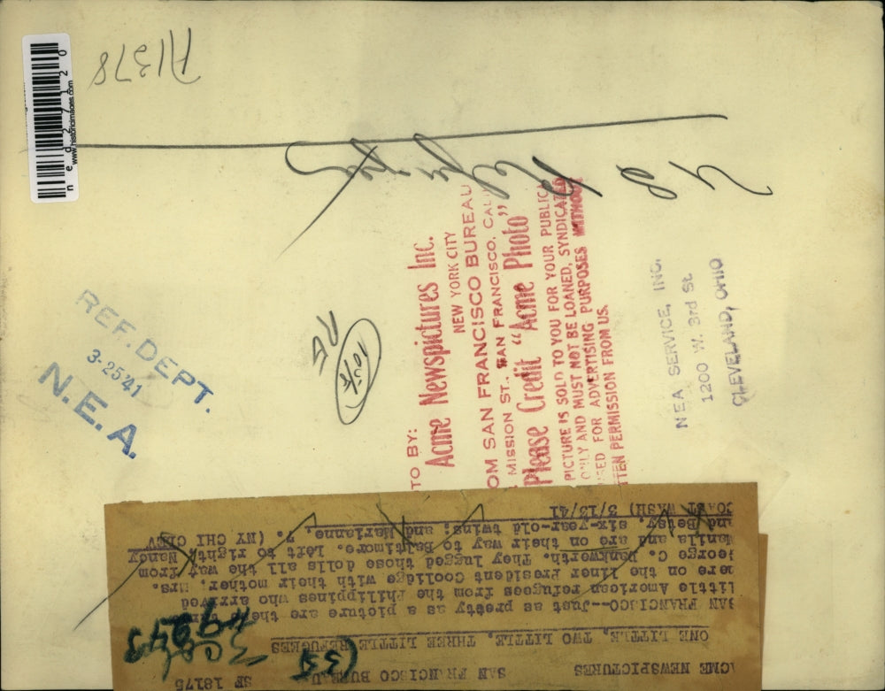 1941 Press Photo San Francisco Philippines George C. Bankworth Baltimore Nandy