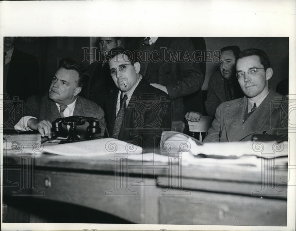 1941 Press Photo Dr. A. Torrance, S. Rouel & R. Loveland in confrontation
