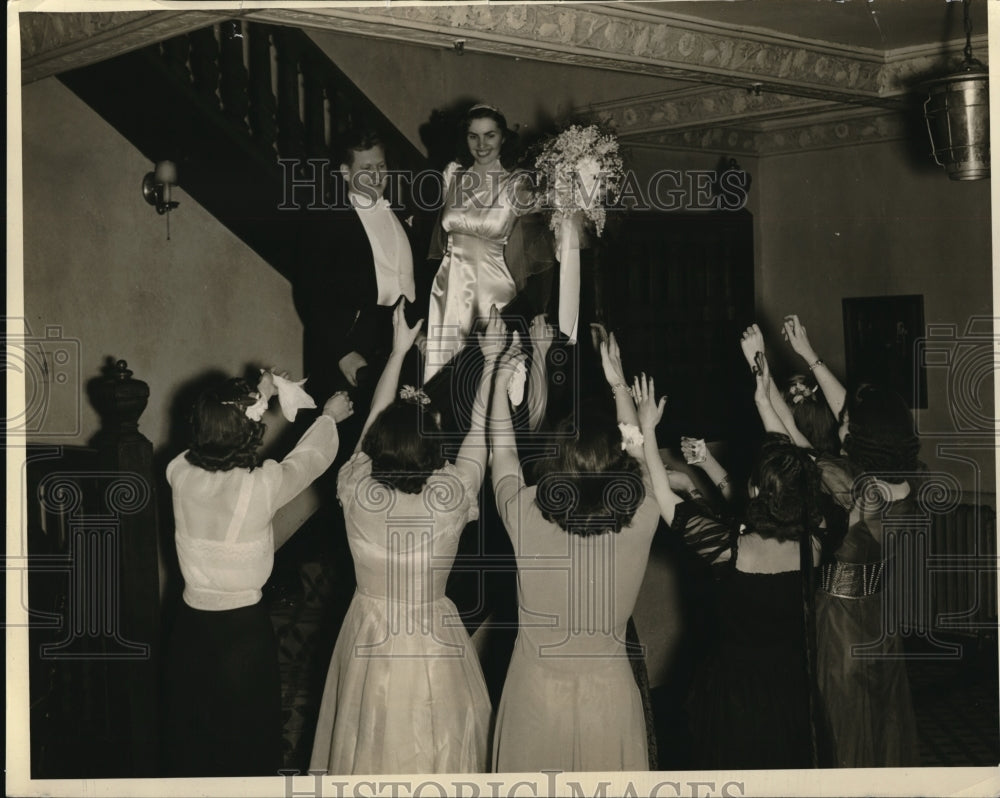 1940 Press Photo Mr. & Mrs. Henry A. Barren marriage and wedding