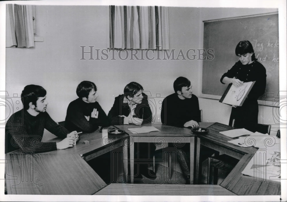 1968 Press Photo J. Barille, M. Lindner, R. Bailey & C. Anderson at lesson