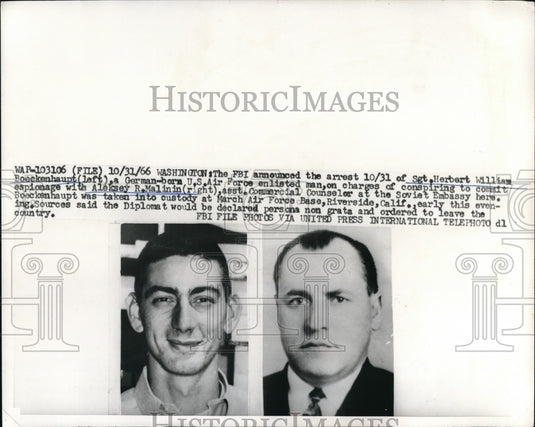 1966 Press Photo Sgt. H.W. Boeckenhaupt & A.R. Malinin charged with espionage