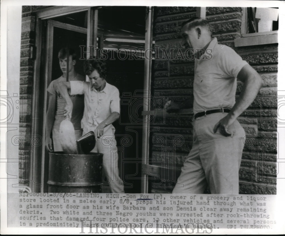 1966 Press Photo Don Fox, owner of a grocery and liquor store looted in a melee