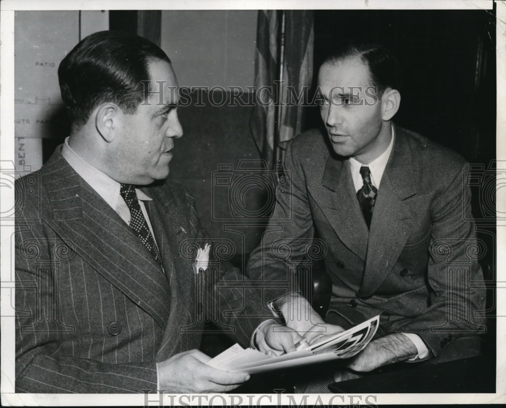 1940 Press Photo Attorney Nathan O. Friedman for Pete Pianezzi (right)