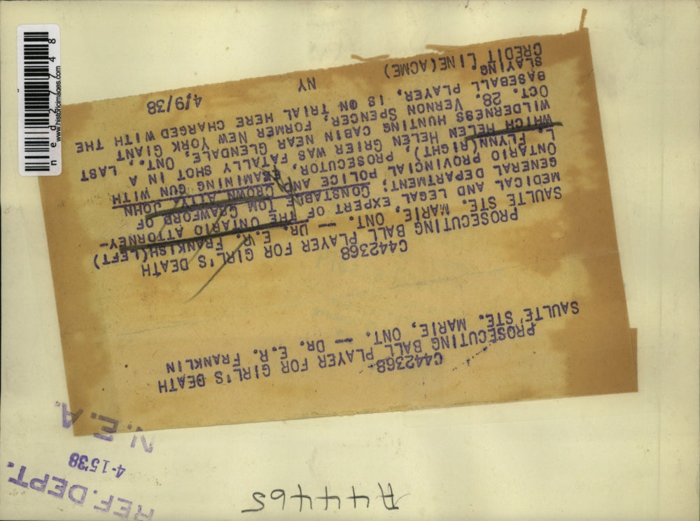 1938 Press Photo E.R. Frankish, C.T. Crawford & J.L. Flynn deciding prosecution