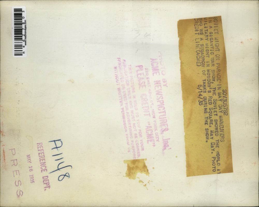 1935 Press Photo Soviet Might on parade in May Day Maneuvers