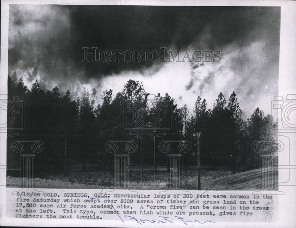 1956 Press Photo Colorado forest fire