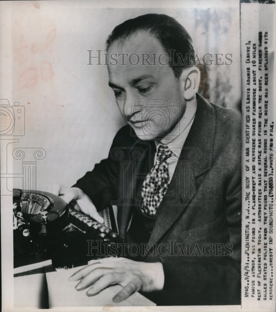 1951 Press Photo Body of Louis adamis Found in Burnt Down Barn House. Flemington