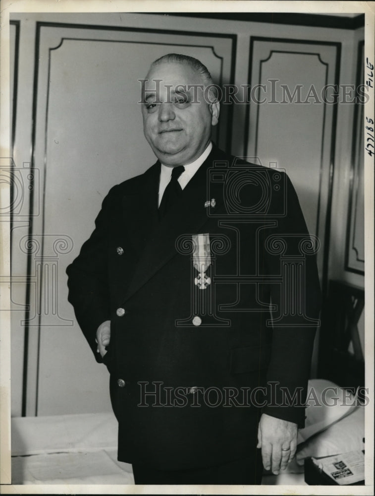 1938 Press Photo Joe Adt chief stewart of Italian Liner SS Vulcania was Knighted
