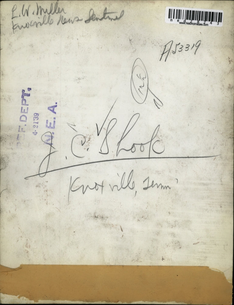 1939 Press Photo J.C.Shook of Knoxville, Tennessee