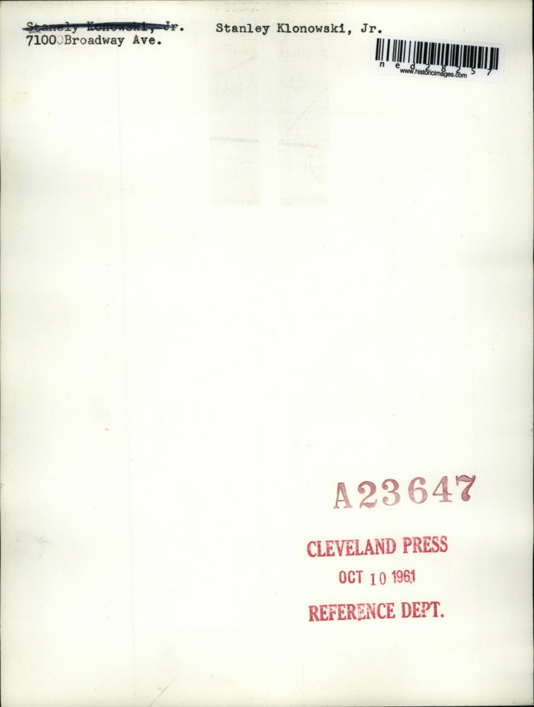 1961 Press Photo Stanley Klonowski, Jr. self-portrait