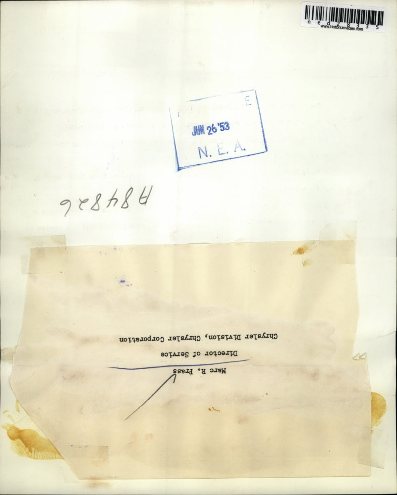 1953 Press Photo Marc R. Prass Chrysler Divinsion Corporation