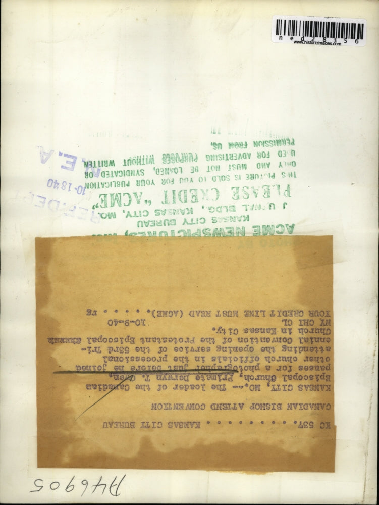 1940 Press Photo Primate Darwyn T. Owen, the leader of Canadian Episcopal