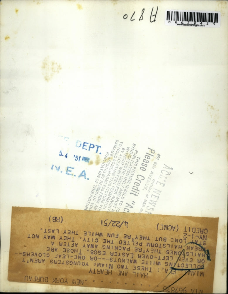 1951 Press Photo Two Youngsters Collecting Hailstones after Hailstorm in Miami,