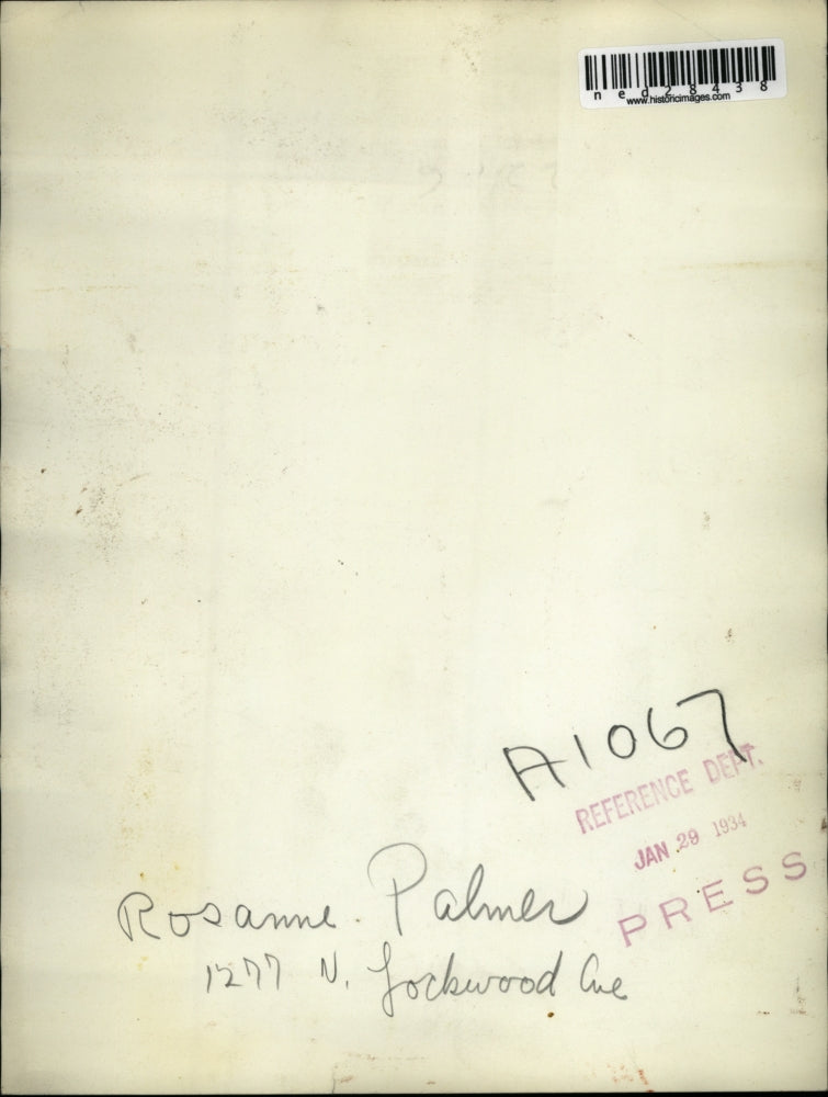 1934 Press Photo Rosanne Palmer