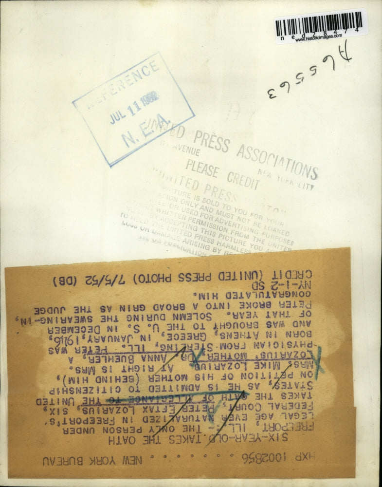 1952 Press Photo Freeport Illinois Peter Eftax Lozarius Mike Anna Buehler Greece