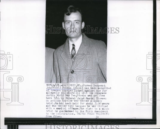 1955 Press Photo John David Provo After Being Acquitted of Treason Charges