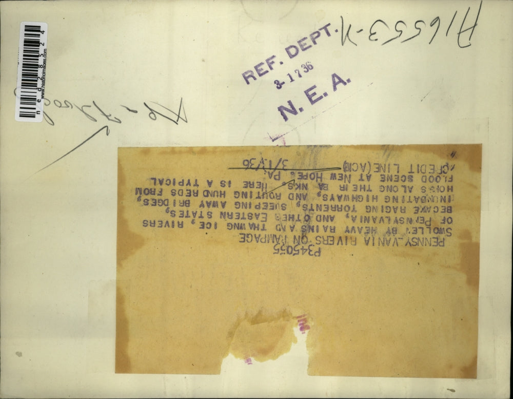 1936 Press Photo Swollen By Heavy Rains And Thawing Ice, Rivers Become Torrents