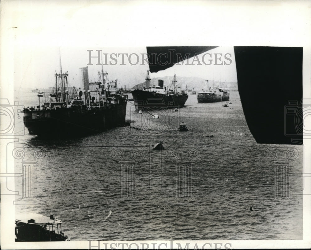 1941 Press Photo Convoy Of Ships Are Shown At Their Moorings In The Harbor
