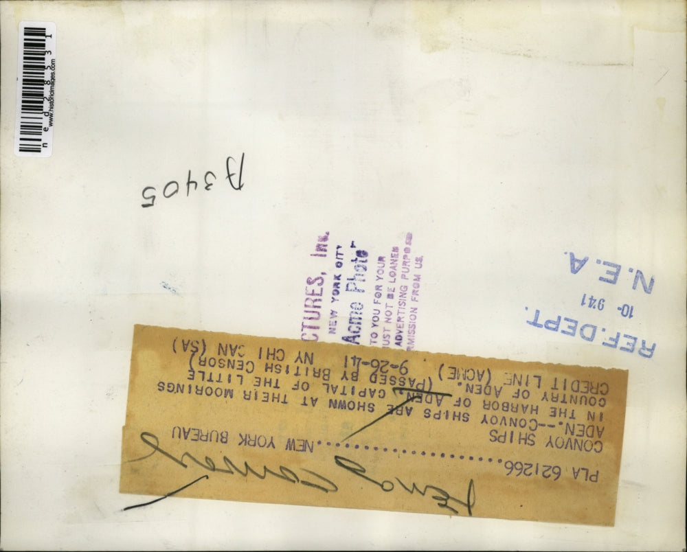 1941 Press Photo Convoy Of Ships Are Shown At Their Moorings In The Harbor