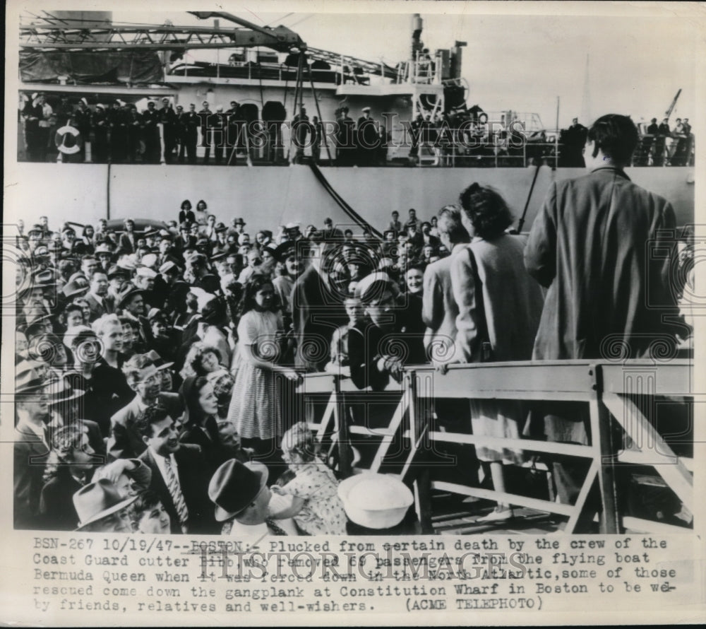 1947 Press Photo Coast Guard Saves 69 Passengers From Flying Boat Bermuda Queen