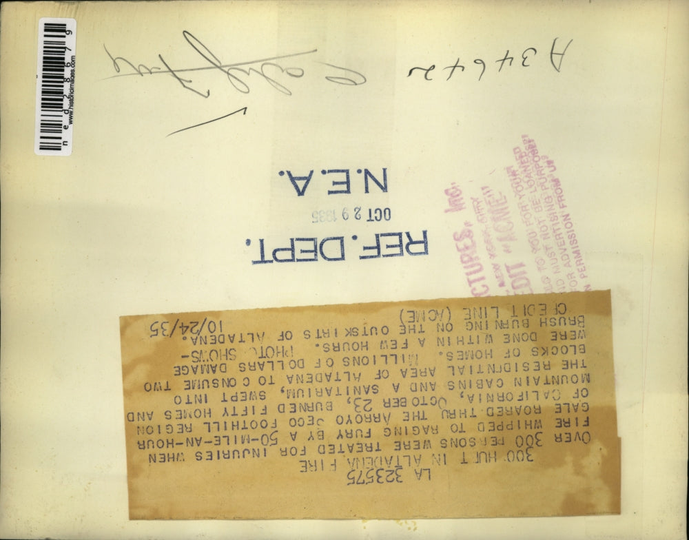 1935 Press Photo 300 People Hurt In 50 Mile Per Hour Atlanta Fire