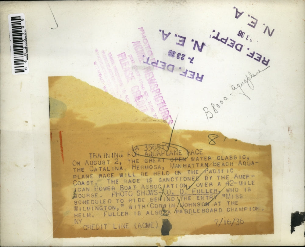 1936 Press Photo O.D. Fuller, who is scheduled to rie behind the entry