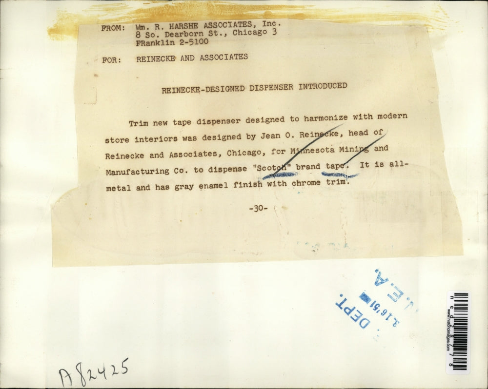 1951 Press Photo Minnesota Mining & Manufactoring Co. to dispense "Scotch" tape