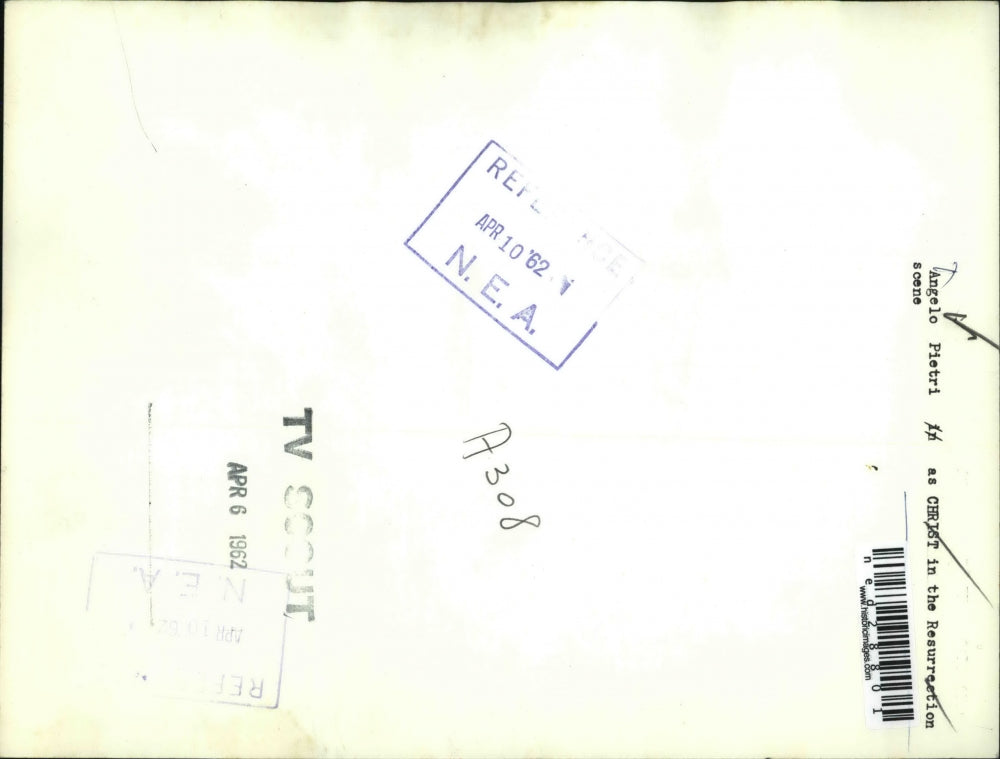 1962 Press Photo Angelo Pietri as Christ in the Resurrection scene - ned28801