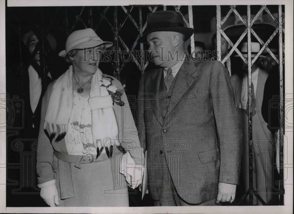 1936 Press Photo J. Francis Smith & Mrs. J. Hynn during democratic convention