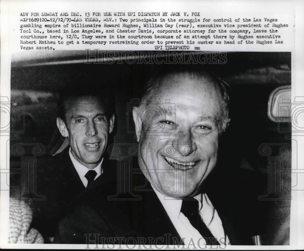 1970 Press Photo William Gay & Chester Davis leaving courthouse