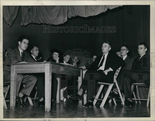 1938 Press Photo Members Of School Board Meeting Thoreau Park School