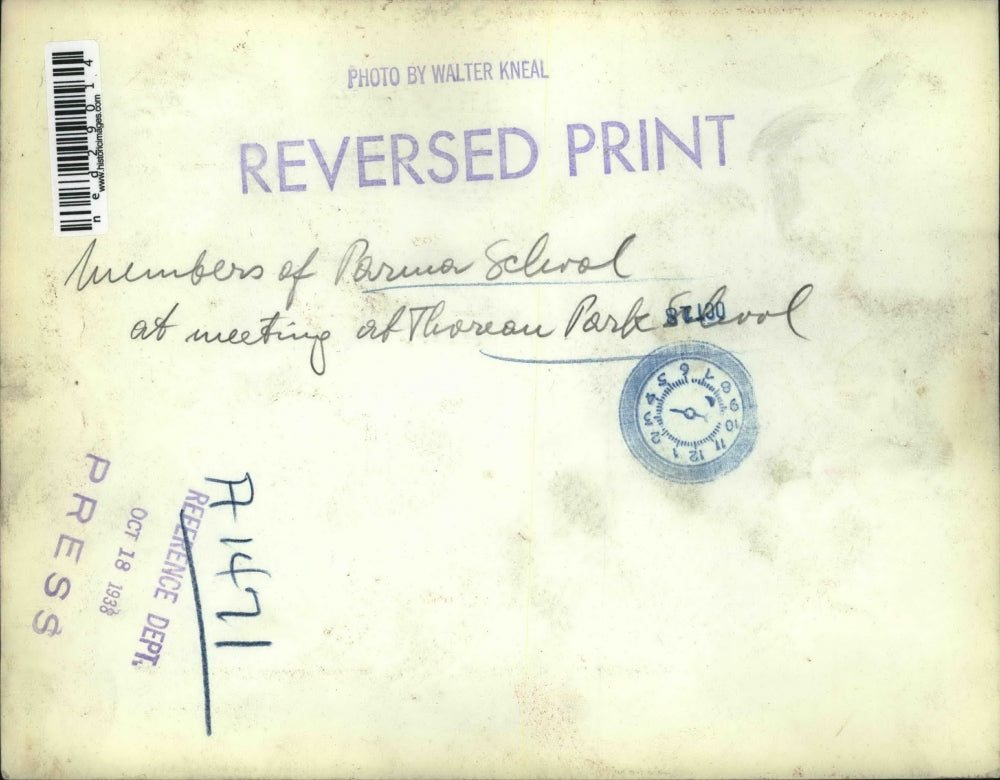 1938 Press Photo Members Of School Board Meeting Thoreau Park School